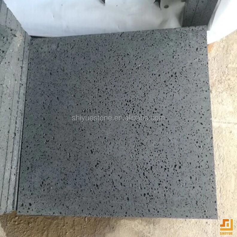 
China Hainan black lava volcanic rock stone tile price 