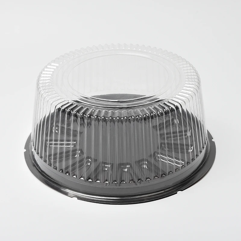 Custom Size Disposable Three Layer Round Plastic Cake Container Packaging Box with Clear Lid