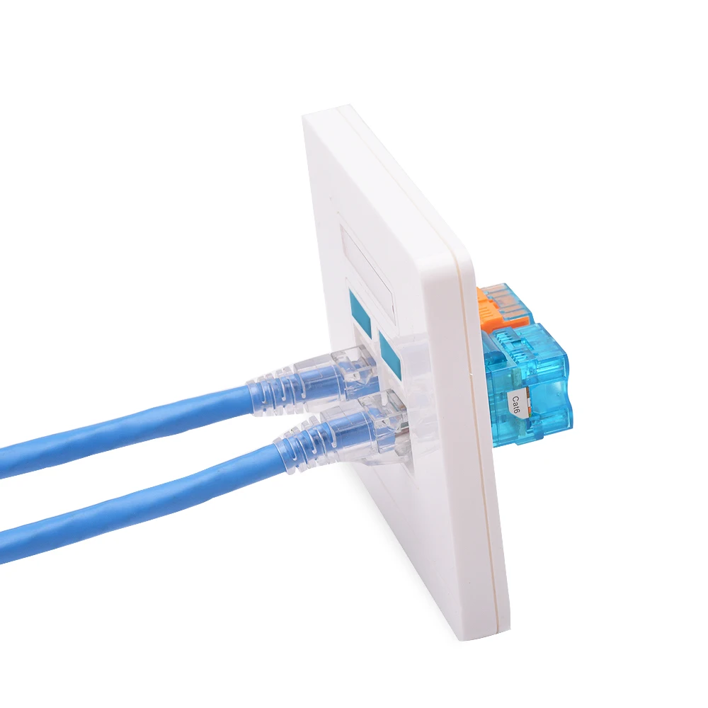 Aucas Wall plate Dual port rj45 rj11 Modular Face Plate