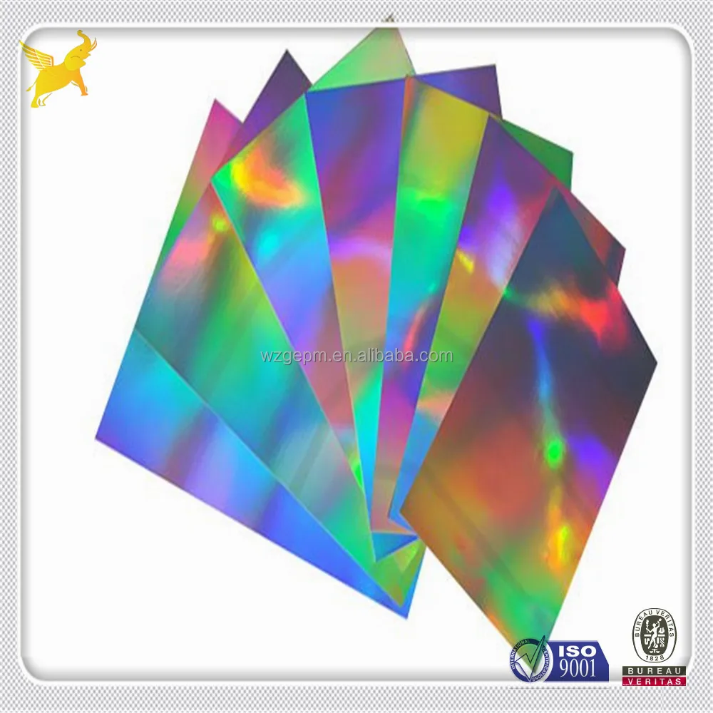 
Rainbow hologram metallized paperboard 