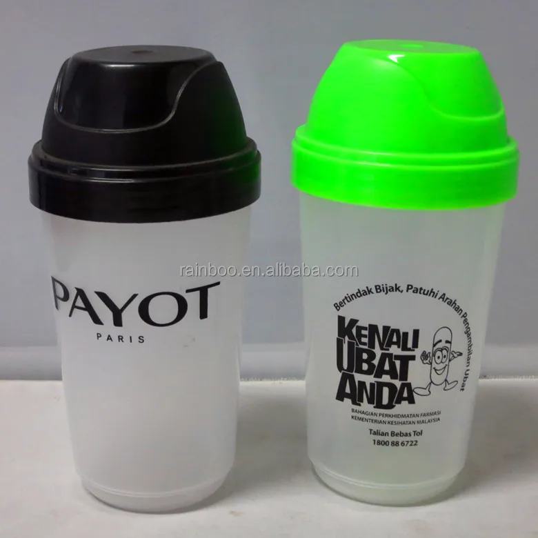 Logo printing 300ML BPA free plastic customized protein shaker cup bottle