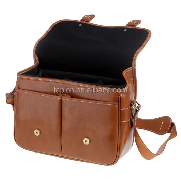 
Hot Portable PU leather Shoulder Dslr Camera Bag messenger bags for men 