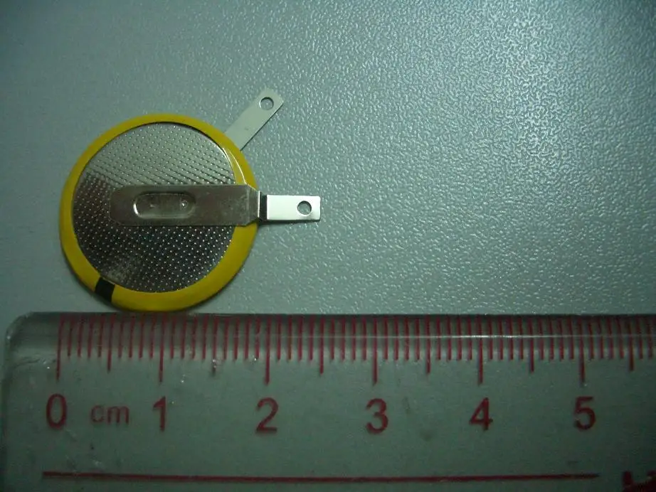 LIR2016 Li-Ion Type 3V Rechargeable Battery With Solder Tabs / Pins