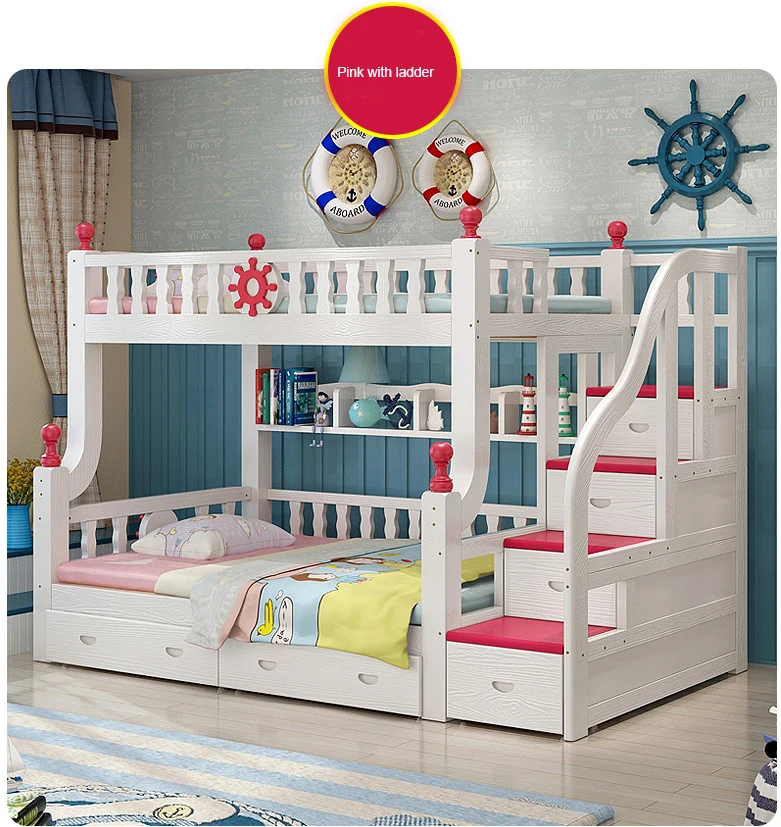 Wooden Bunk Bed Comfortable Steady For Two Person Double Bunk Beds