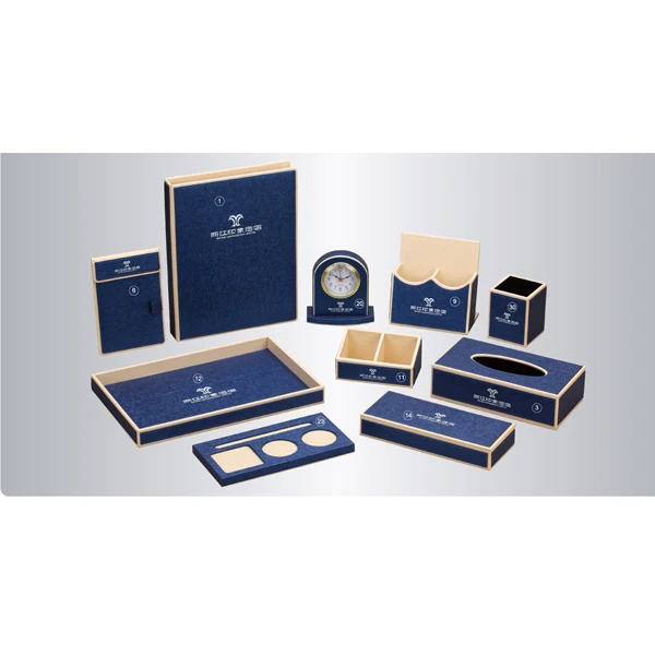 Hotel Supplier High-end Faux Leather Hotel Room Accessories Set