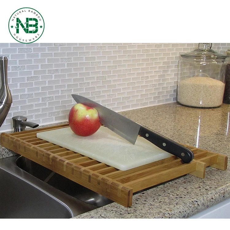 Kitchen Countertop Bamboo Multi-function Flat Dish Drying Rack