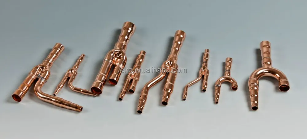 Factory manufacture various disperse pipe joint copper y branch in vrf system