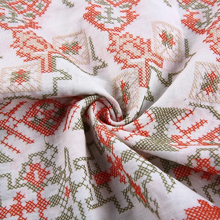 Новое модное традиционное элегантное платье из льняной ткани с вышивкой разных цветов