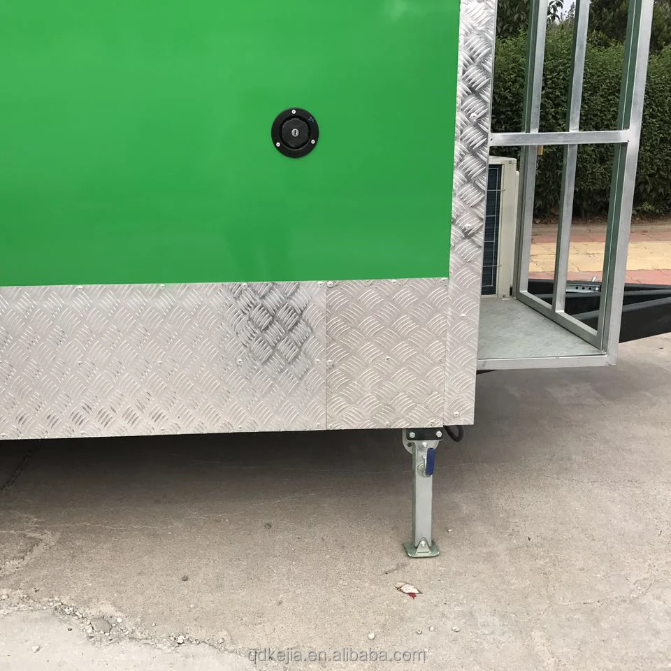 Long catering booth refrigerated concession trailer mobile churros food kitchen