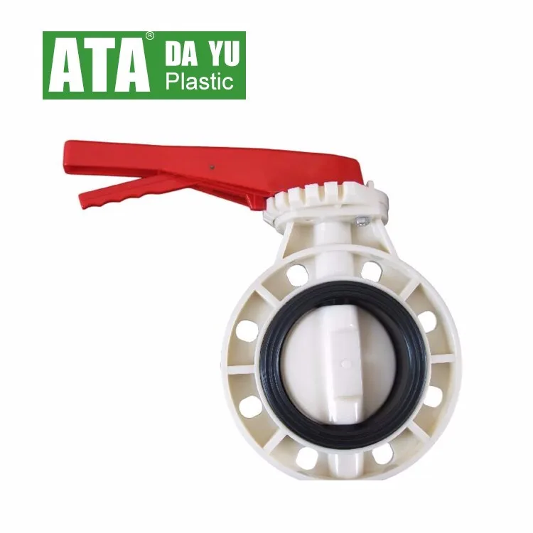 JIS 12 holes handle lever 8 inch 200mm UPVC wafer butterfly valve flange end