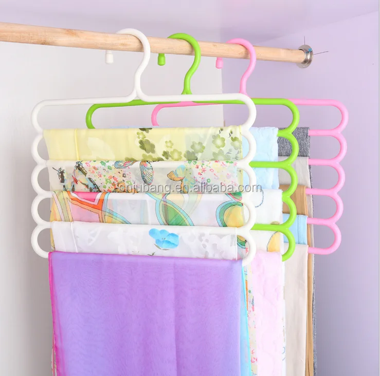 wholesale Plastic Clothes Hangers Household Sturdy Hanging Pants Racks Creative Scarf Frame