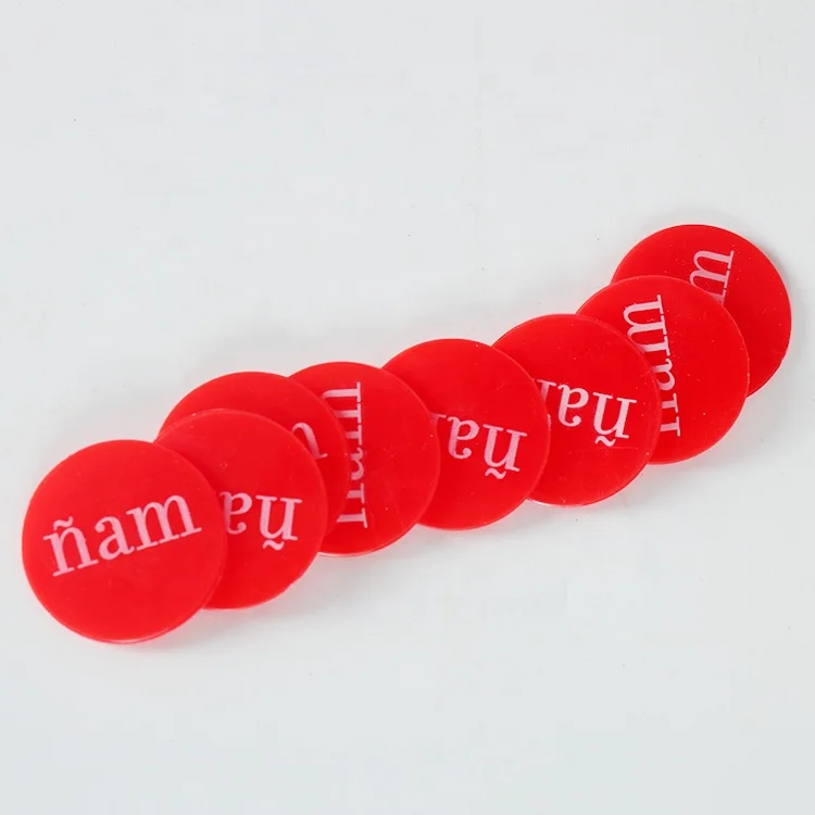 promotional embossed plastic board game trolley token coin