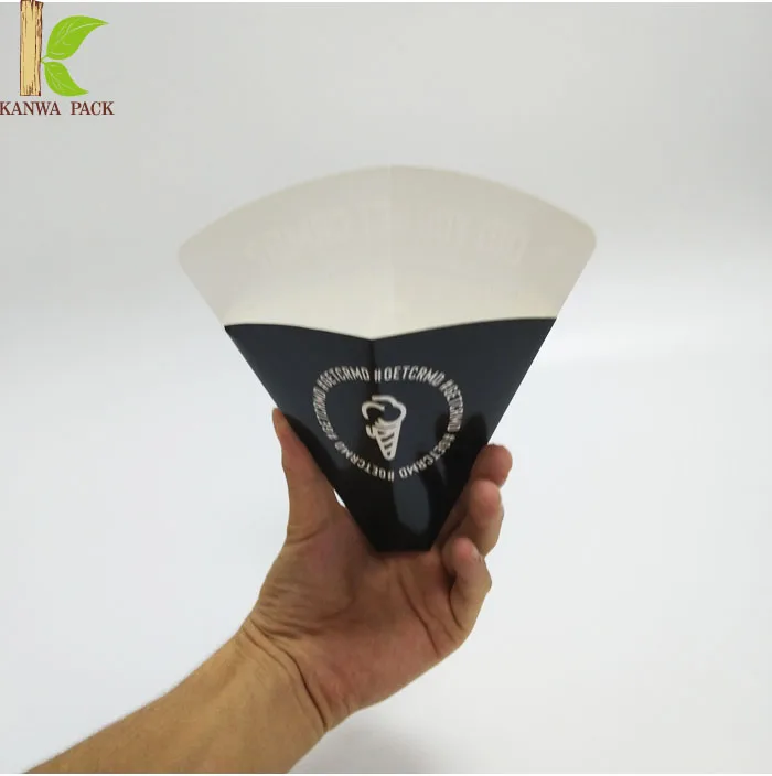 alimentaire cone disposable print logo bubble waffle cone egg waffle packaging cone china manufacturer custom printed pastry bag