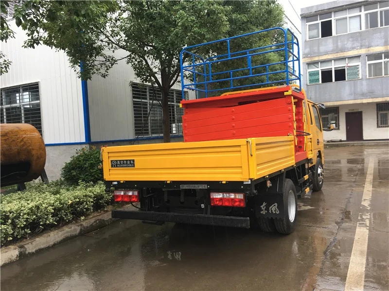 Hot selling DFAC 19m Scissor forklift platform truck with aerial work platform