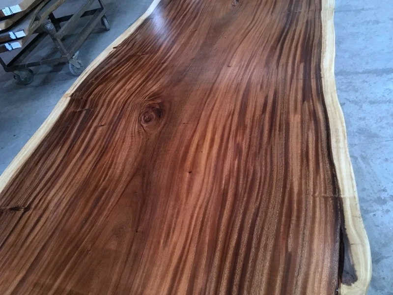 16ft long walnut parota wood slab large size 12 seater live edge dining table
