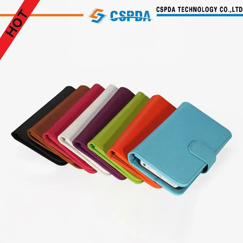 Модные бумажник PU аргументы за стойки Iphone 5C --- Различные цвета