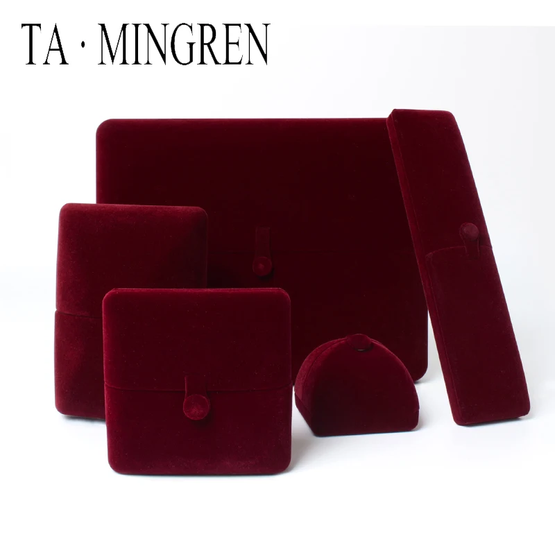 New Product Luxury Wedding Velvet Insert Jewelry Ring Case Box Customer Logo Necklace Box