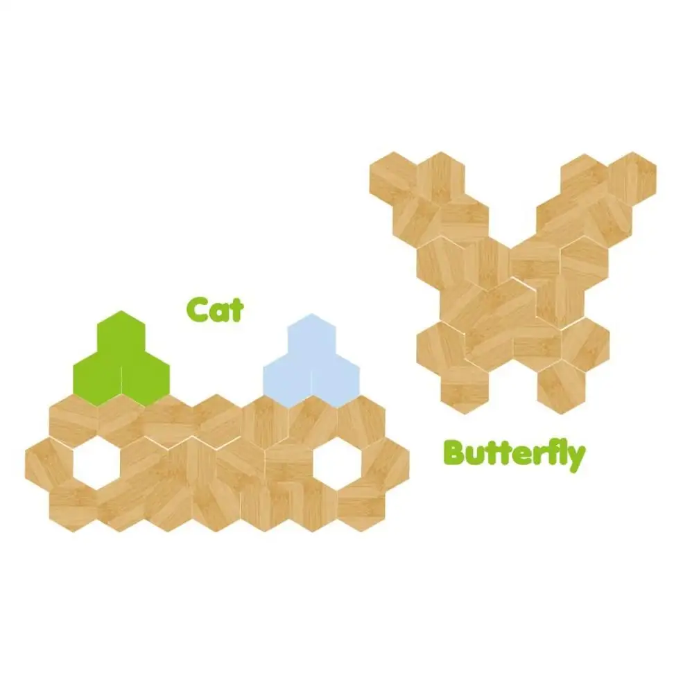 Детский конструктор из бамбука, деревянная плитка с животными, естественный экологически чистый, для дошкольного образования