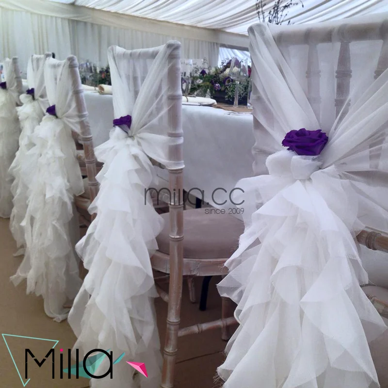 Белая оборка, свадебный стул, капюшон