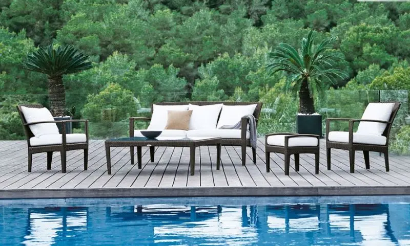 Популярные 100% ручной алюминиевый нержавеющий рамка всепогодный ротанга используется уличная мебель