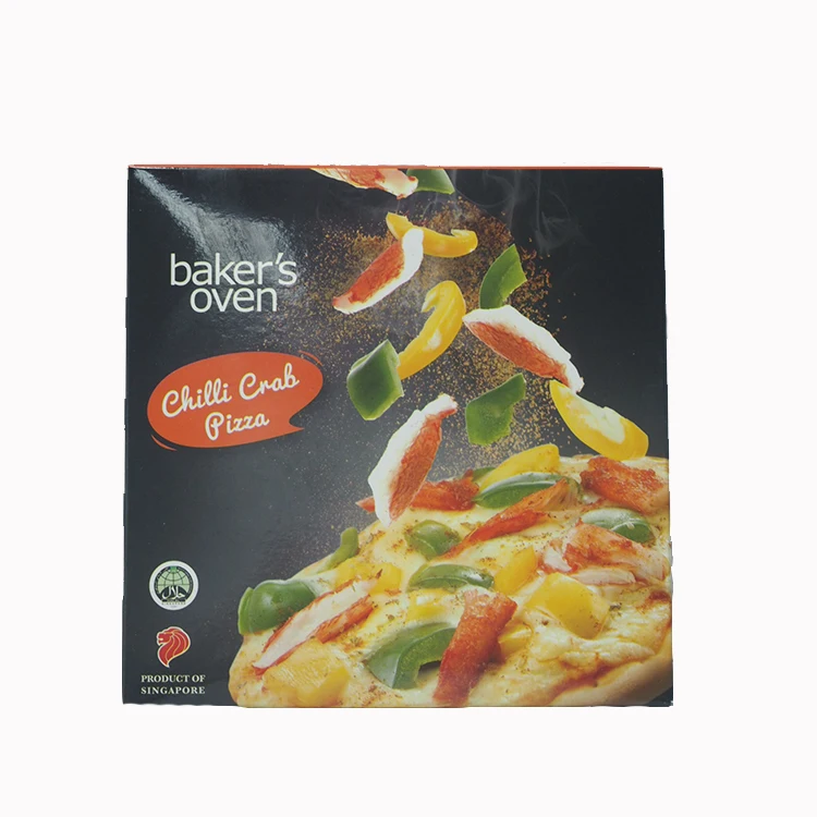 Singapore Normal Wholesale Baked Asian Frozen Round Spicy Chilli Crab Pizza In Box Packaging