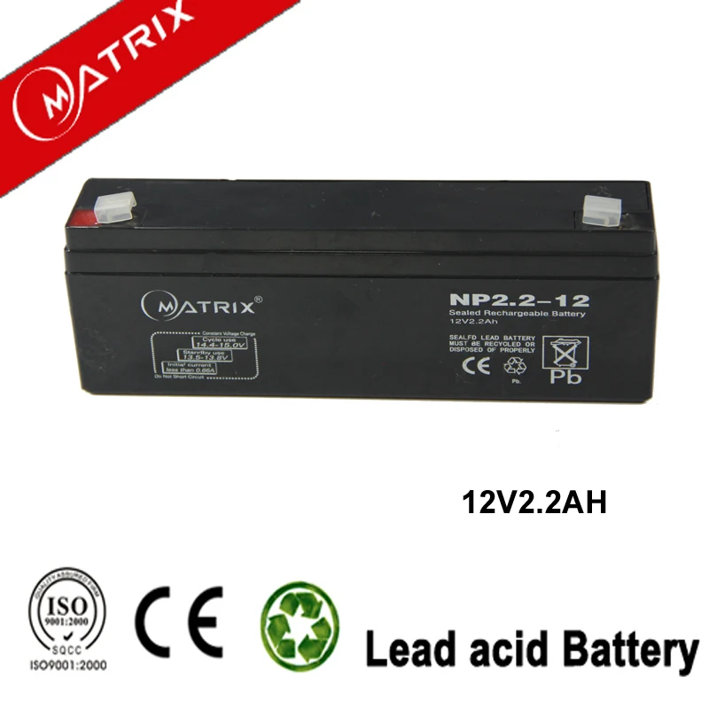 12v 2.2ah lead acid agm vrla small rechargeable matrix np2.2-12 battery