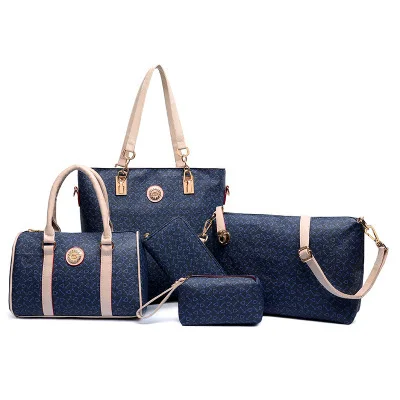 wholesale american famous brand women handbags set 6 pcs ladies purse bags with zipper