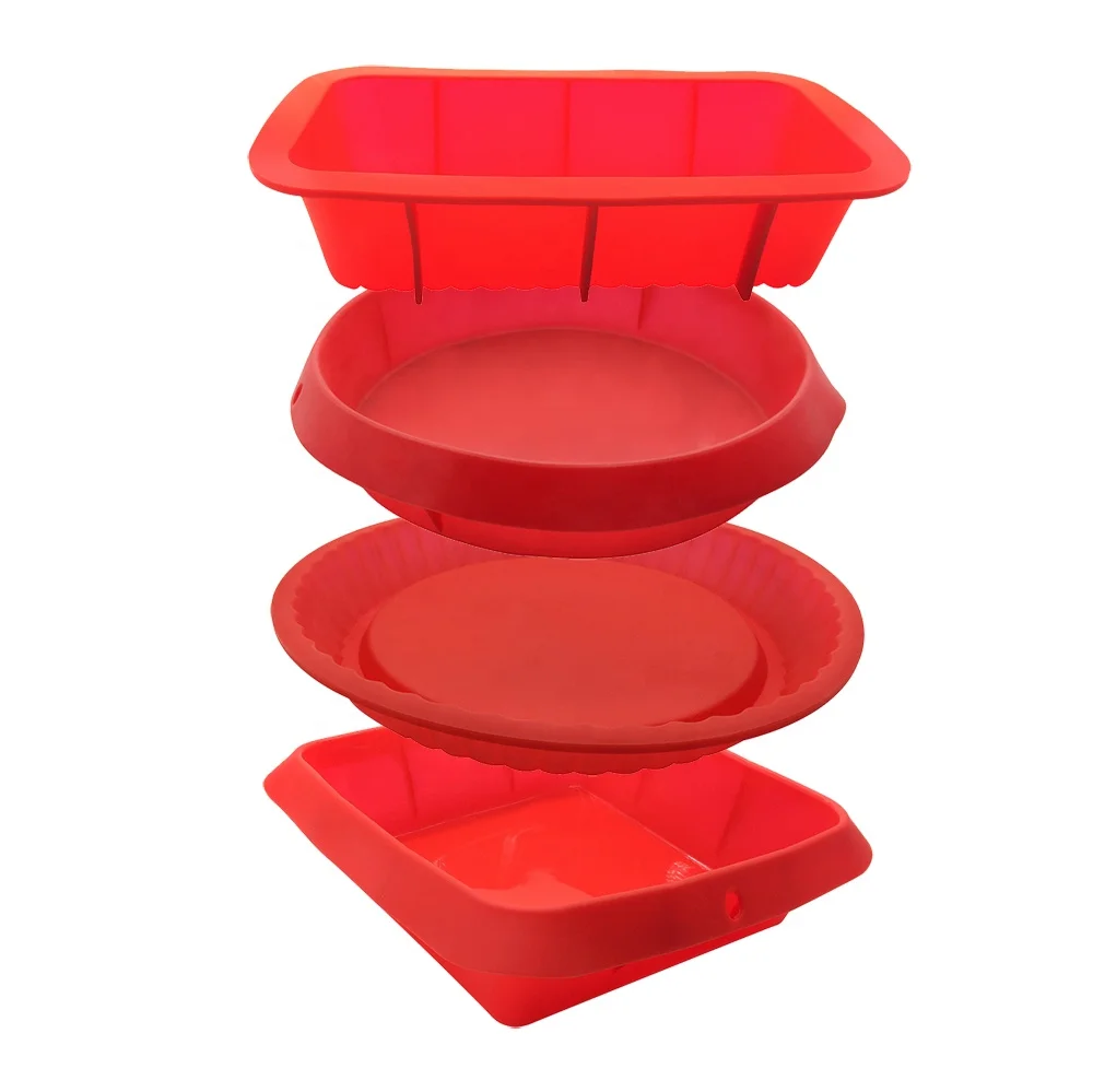 Benhaida Food Grade Silicone Cake Tool Set of 4 nonstick Silicone loaf Set of 4 mold