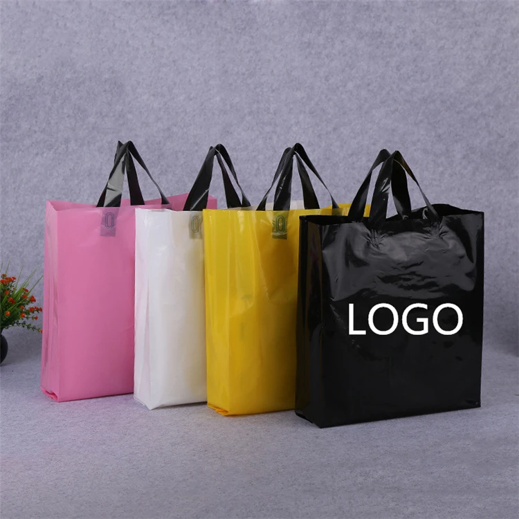 Top sale custom logo printed cheap full color degradable plastic bag handle length wholesale