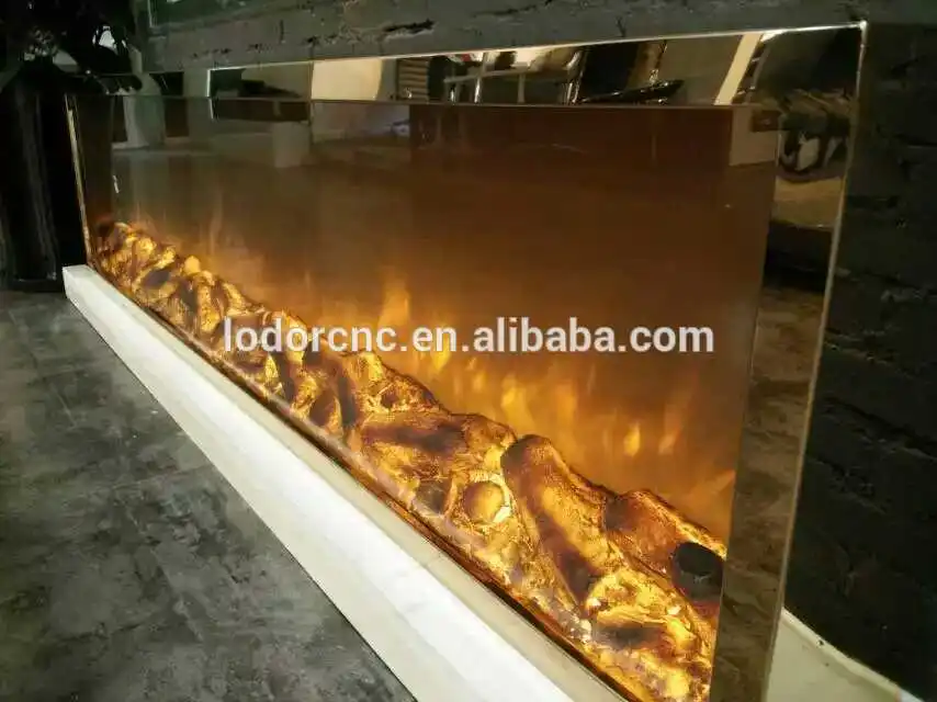 2000 mm golden luxury electric fireplace