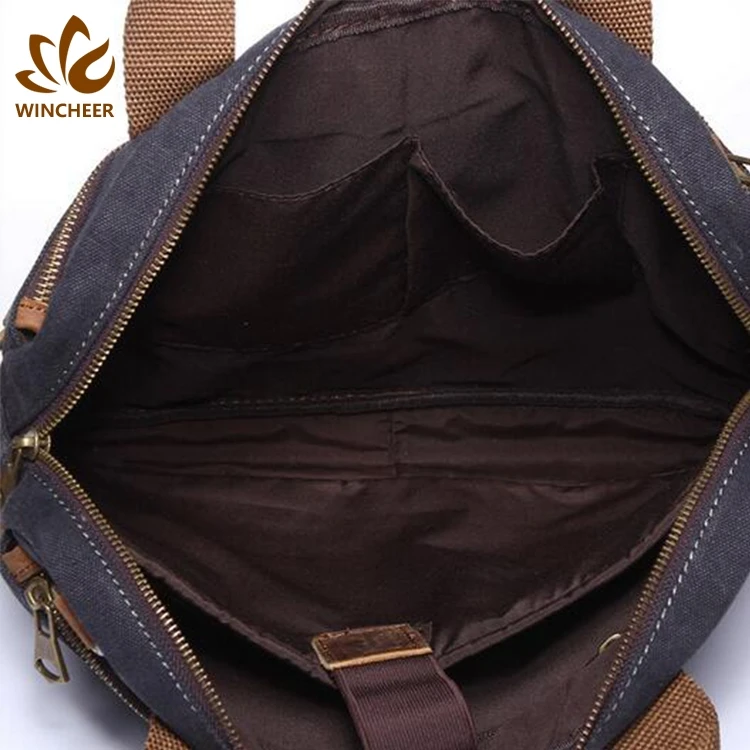 Office Messenger Notebook Briefcase Luxury Canvas Laptop Bag Cheap Price Vintage Accept Custom Logo