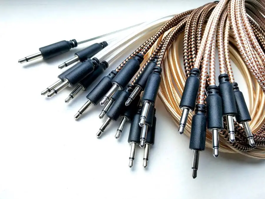 Braided 3.5mm to 3.5mm mono patch cables for use with Modular Synthesizers