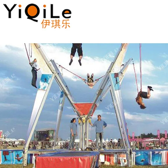 hot sale 4 in one mobile bungee trampoline on trailer, cheap trampoline for sale