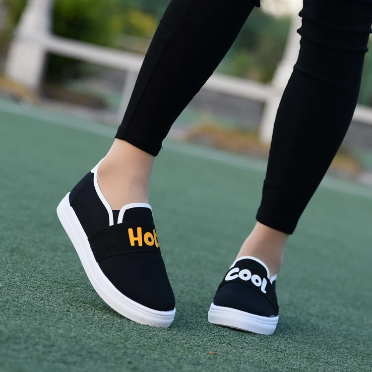 Новый стиль удобные студенческие Классические Стильные холщовые туфли на плоской подошве