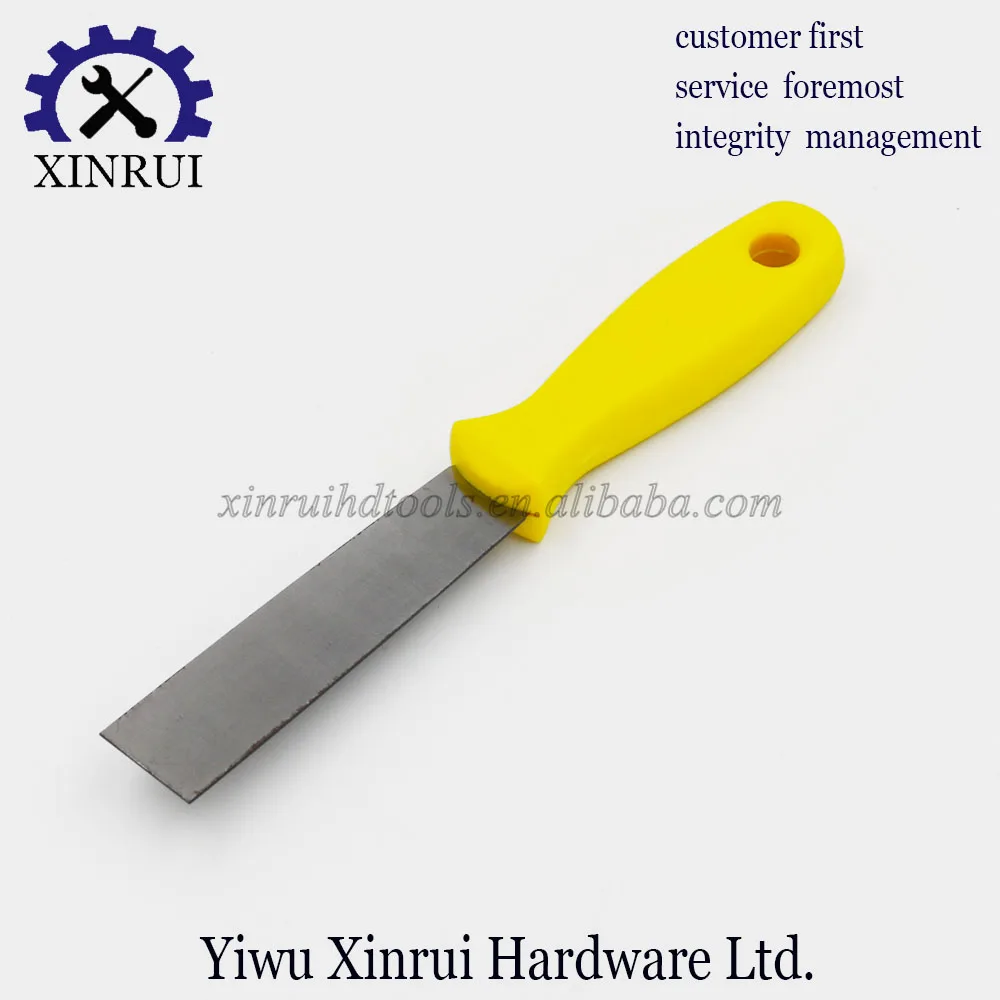 Hot sale Stainless Steel Putty Knife with Yellow Plastic Handle