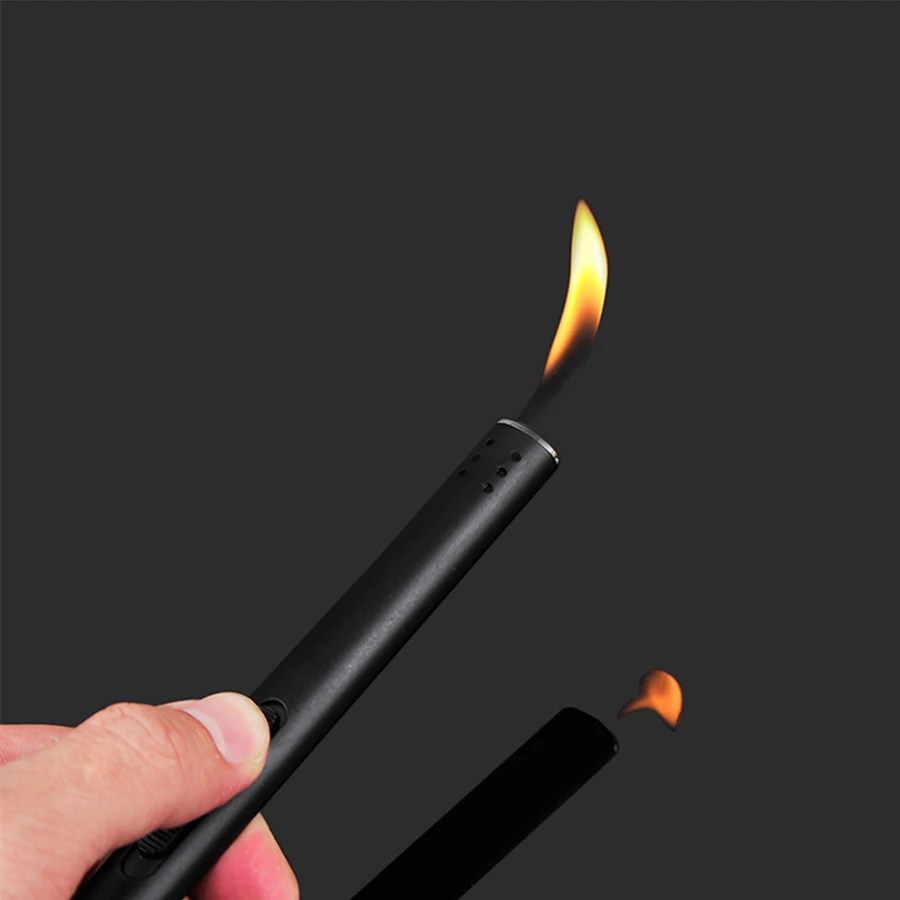Ветрозащитная Бутановая газовая алюминиевая Зажигалка для барбекю, подходит для пикника на открытом воздухе