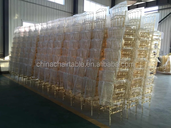 Hot sale Golden Amber Resin Napoleon Chairs for Wedding Rental