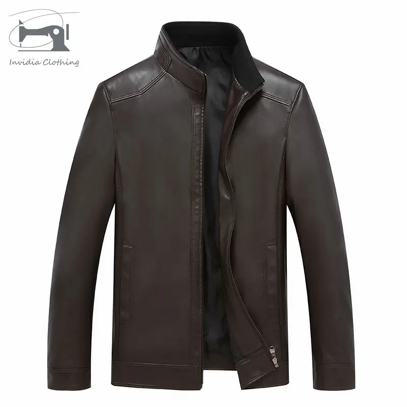 
Mens Clothing Jacket Baseball Collar Zip Opening Faux Leather Jacket India 