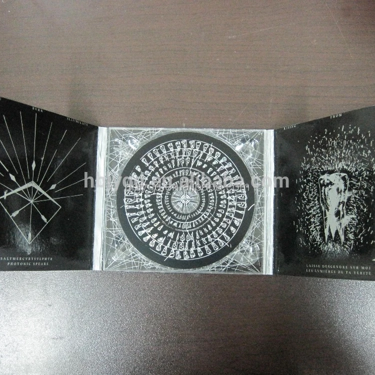 6 Panels CD Digipak Case, 750gsm Cardboad Paper, Silver background, Glossy Lamination , Shrink Wrapping