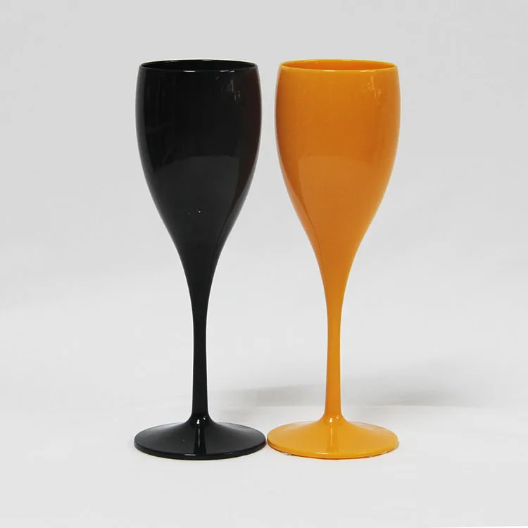 
White Acrylic Plastic Champagne Wine Flutes Glass Tulip Glass for Party 