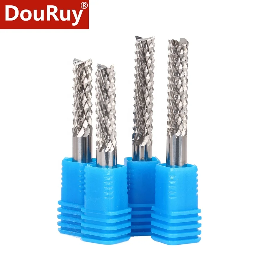 DouRuy solid carbide pcb router bits Corn teeth end mills Shank CNC PCB carbide end milling cutter