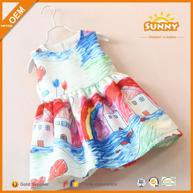 В прошлом Дизайн Ручная Роспись Хлопчатобумажное Платье Рождественский Подарок Ручной Росписью Платье