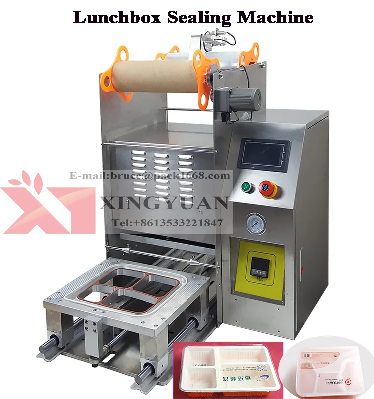 Meat tray/meat box sealing machine sealed with PP film/Automatic meat box sealing machine