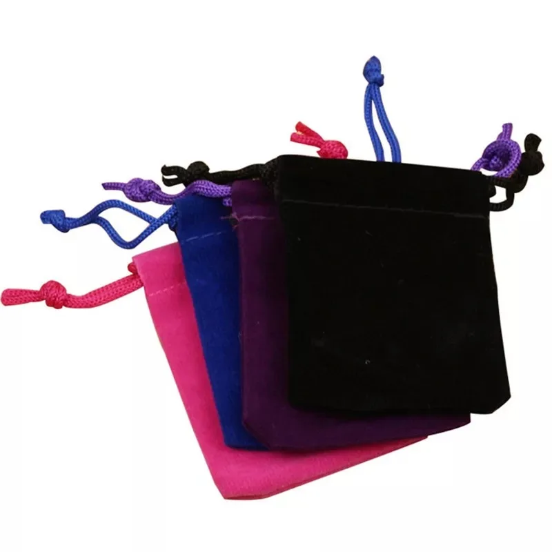 5x7cm mix color Soft Velvet Jewelry Pouches Drawstring Packaging Bags for Rings Necklace Earrings Stud Bracelets Bangle Gift