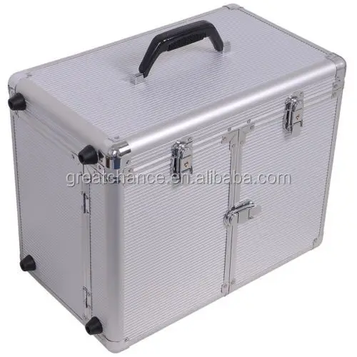 Rolling Makeup Hair Salon Stylist Train Case Clipper Trimmer Barber Tool Box Key