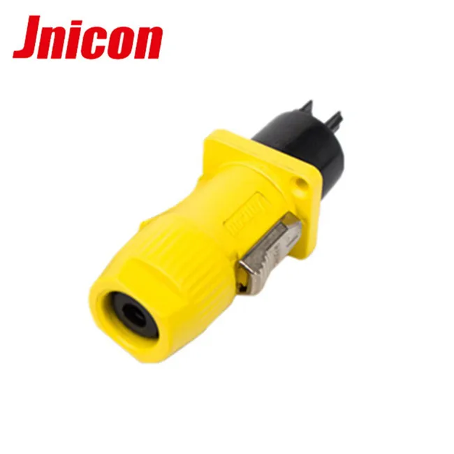 Yellow 3 Pin IP44 waterproof power connector rohs standard