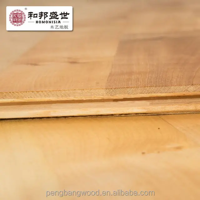 Hardwood Maple 15mm floor top layer 4mm 3-ply engineered wood flooring