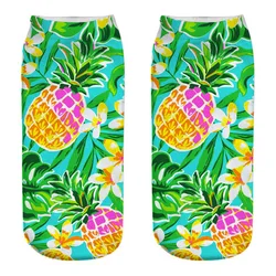 YUELI  sublimation  transfer 3D printing custom plants socks happy socks women  leaves socks