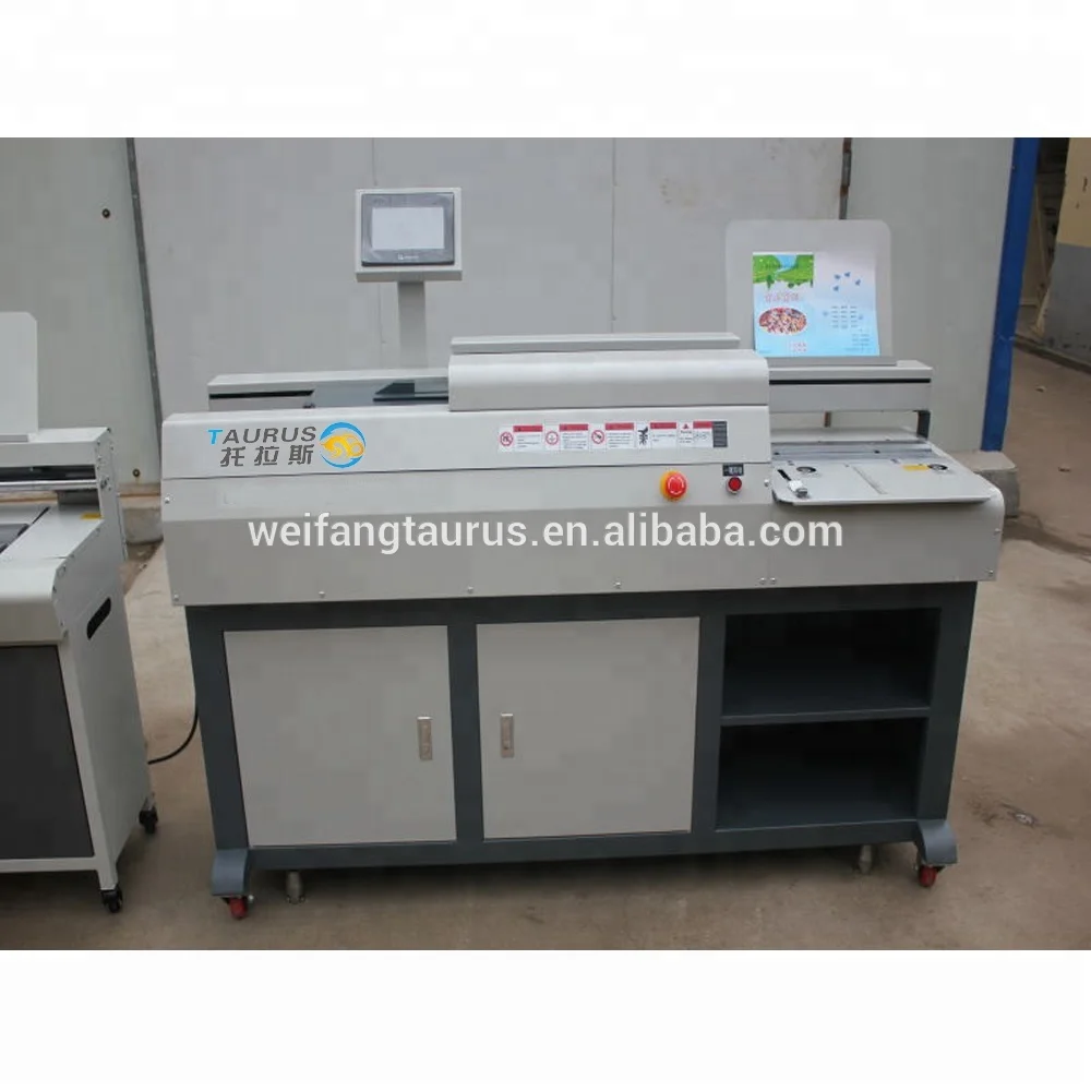 Taurus A4/A3 book manual glue binding machine price with lcd touch screen and three glue roller