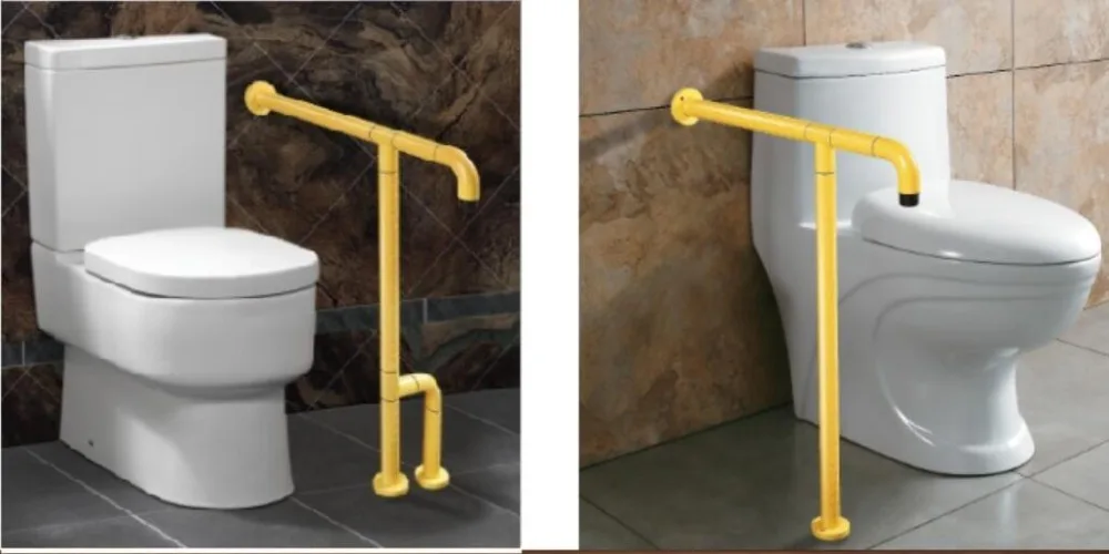 
Wall mount with support pole toilet disable grab bar made stainless steel with ABS 